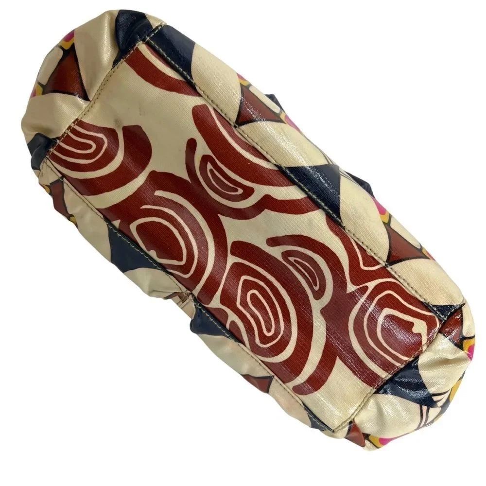 Fossil Vintage Key-Per Waxed Cotton Weekender Baby Bag Abstract Retro Print